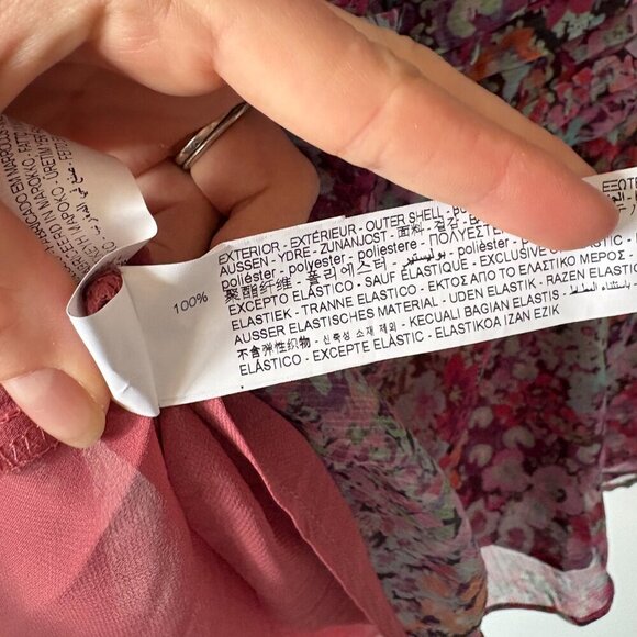 Zara Multi Floral Cut Out Long Sleeve Dress NWOT Size Medium - Picture 13 of 13